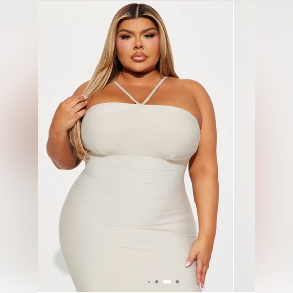 Fashion Nova Strapless Glitter Dress - Picture 2 of 7